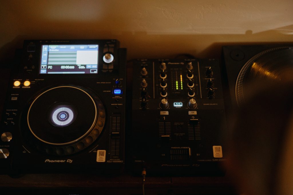 DJ equipment on a table