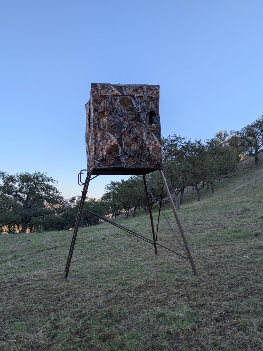 Hunting blind on a hillside