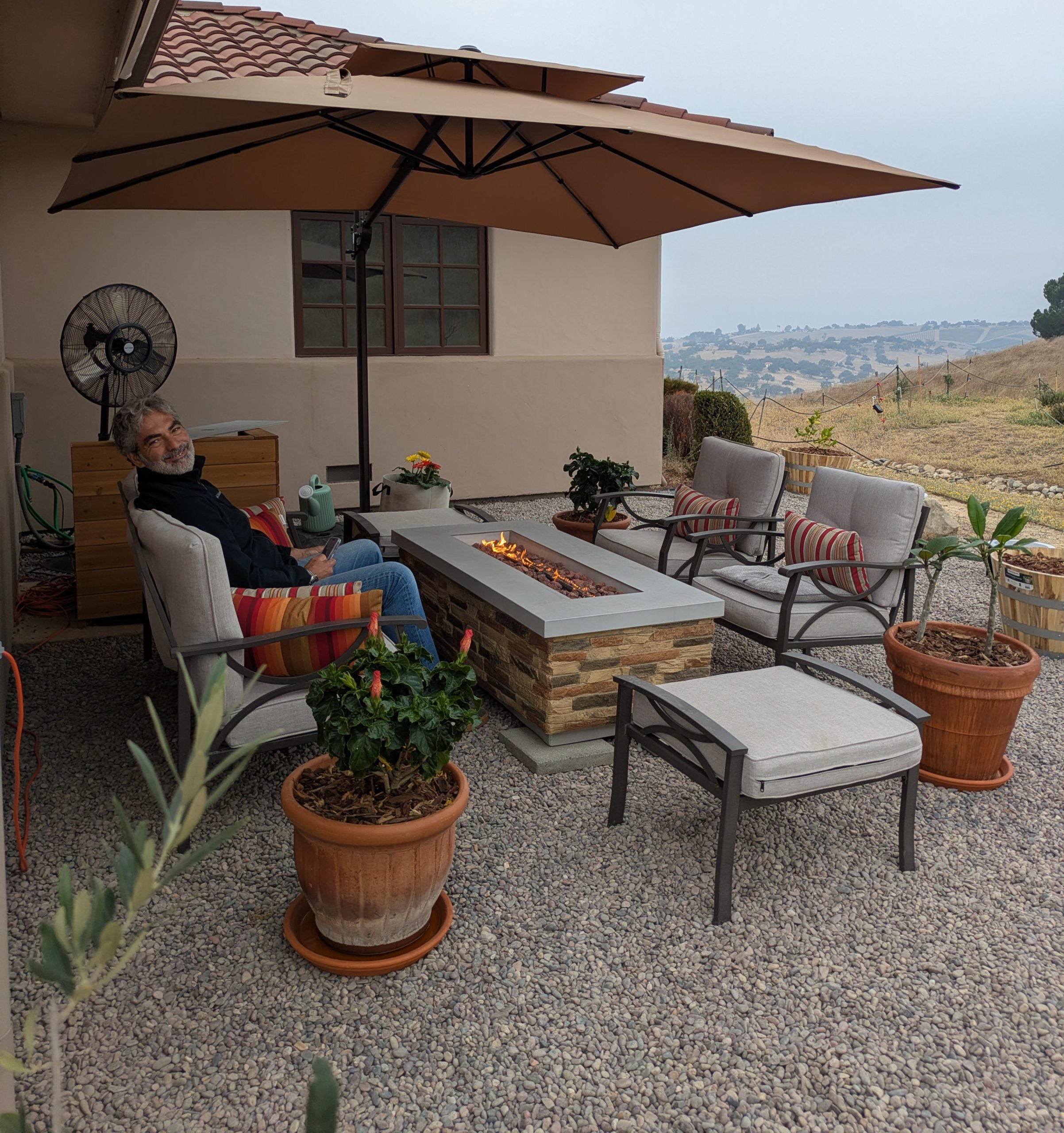 Cozy outdoor seating with fire pit